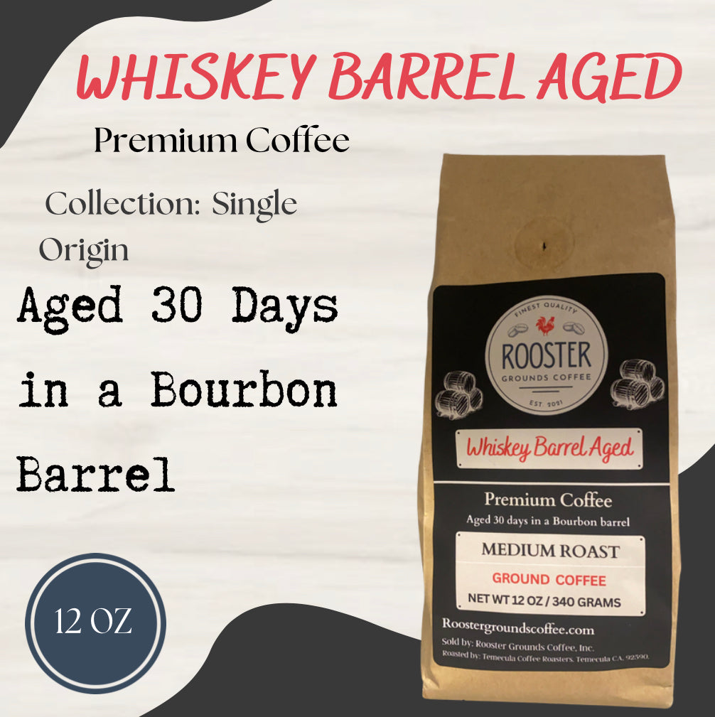 MEDIUM ROAST WHISKEY BARREL COFFEE Barrel Aged Coffee Beans